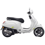 White vespa scooter primavera tech 150with black seat