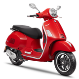 Red Vespa scooter GTS Super 150