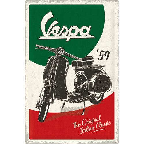Vespa Italian Classic Pressed Plate Tin Sign